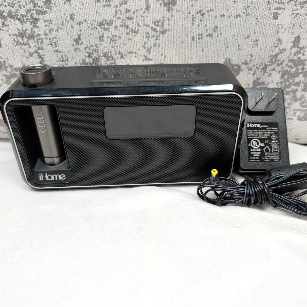 iHome Kineta K2 KN105 Bluetooth Alarm Clock Radio with Removable K-CELL Battery